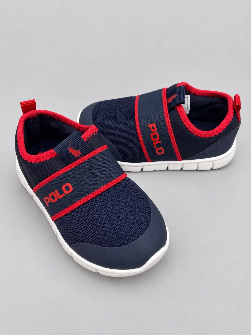 Polo Ralph Lauren Kids Slip-On Sneakers Size 7C Navy Red
